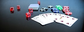 cards, dice and chips